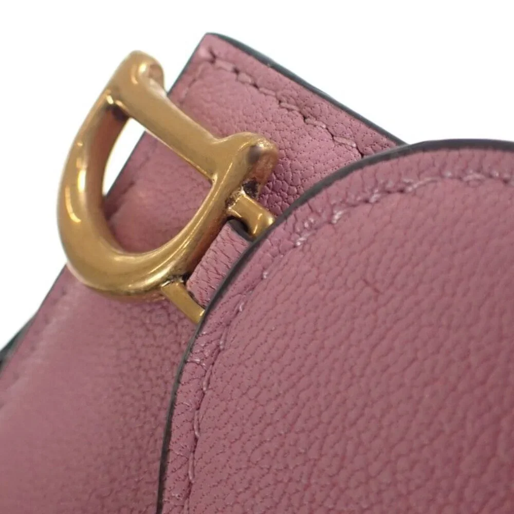 Christian Dior Saddle Compact Wallet S5653 Cceh Trifold Wallet Goatskin Lavender